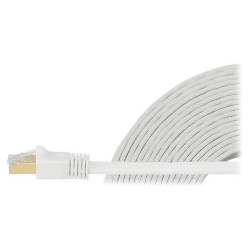 Edimax 15m White 40GbE Shielded Cat8 Network Cable - Flat