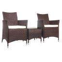 Gardeon 3pc Bistro Wicker Outdoor Furniture Set - Brown