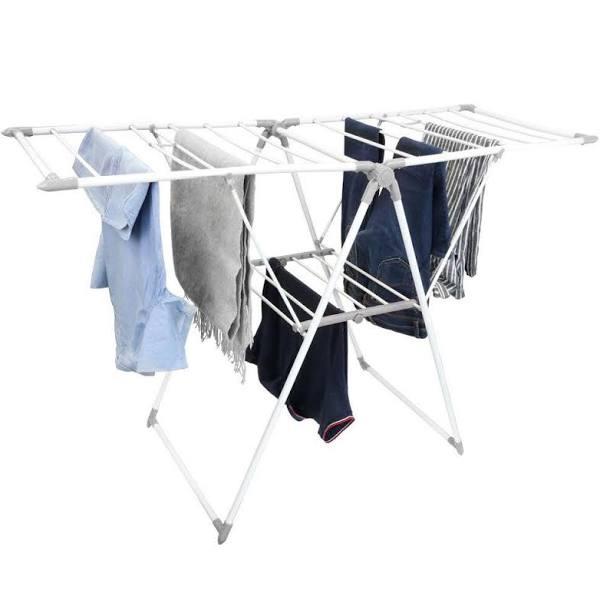 Box Sweden 21 Rail Foldable Clothes Airer Folding Hanger/Drying Rack Stand White