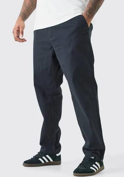 Plus Fixed Waist Slim Chino Trouser - Black - Size 40 - boohooMAN