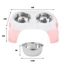 truepal Dual Elevated Raised Pet Dog Puppy Feeder Bowl Stainless Steel Food Water Stand (Pink)