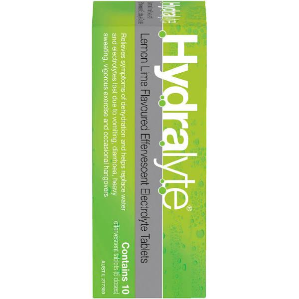 Hydralyte - Lemon Lime Effervescent Electrolyte Tablets (10 Pack)