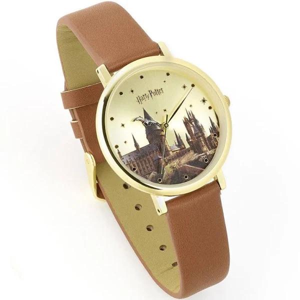 Harry Potter Unisex Adult Hogwarts Analogue Watch Brown/Gold One Size