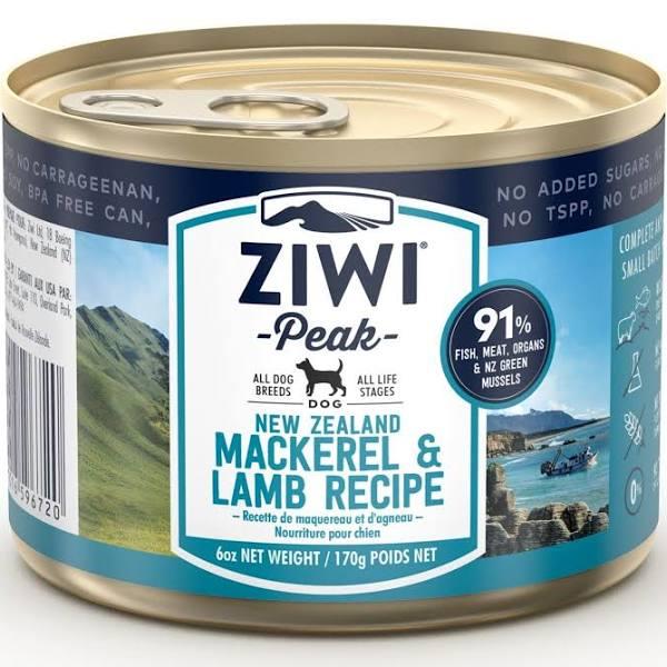 Ziwi Peak Wet Dog Food Mackerel and Lamb Canned 170g x 12