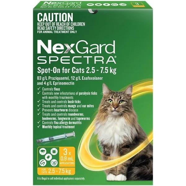 Nexgard Spectra Spot-On for Cats 2.5-7.5kg