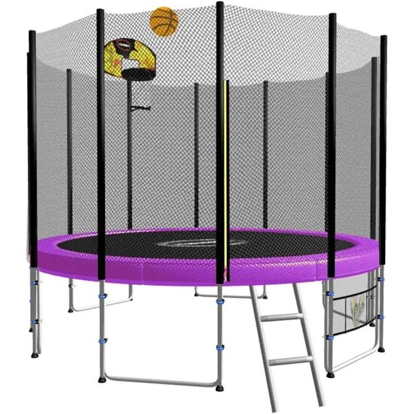 Kahuna Blizzard 8ft Trampoline with Basketball Set - Purple