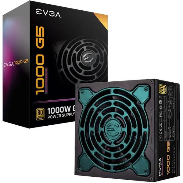 EVGA 1000 G5, 80 Plus Gold 1000W, Fully Modular, Eco Mode with FDB Fan, 100% Japanese Capacitors, 10 Year Warranty, Compact 150mm Size, Power Supply