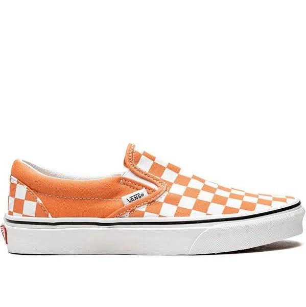 Vans Classic Slip-on Checkerboard Cadmium Orange Shoes - Size 3.5 - Cadmium/orange/true White