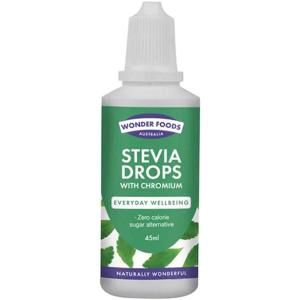 Wonder Foods Organic Stevia Drops With Chromium 45ml