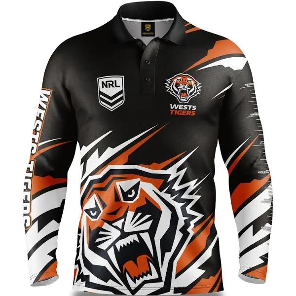 NRL 'Ignition' Fishing Shirt - West Tigers - Adult - Mens - Polo 2XL