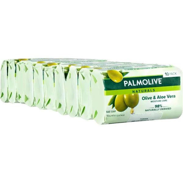 Palmolive 10 Pack Naturals Moisture Care Bar Soap 90g - Olive & Aloe Vera