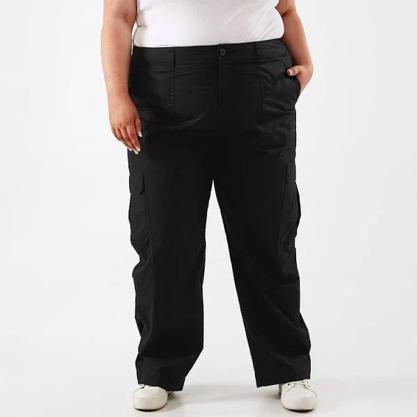 Kmart Curve Cargo Pants - Black Size: 18