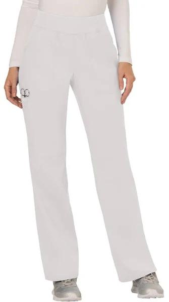 Cherokee Ww110 Mid Rise Straight Leg Pull-On Pant - White, L