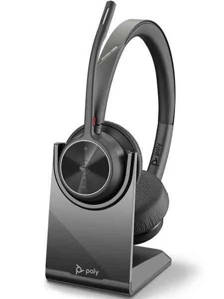 Poly Voyager 4320 UC Stereo Bluetooth Headset With Charge Stand - Teams - USB-C