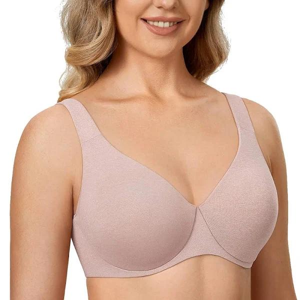 DELIMIRA Women's Plus Size Bras Minimizer Seamless Underwire Unlined Cup