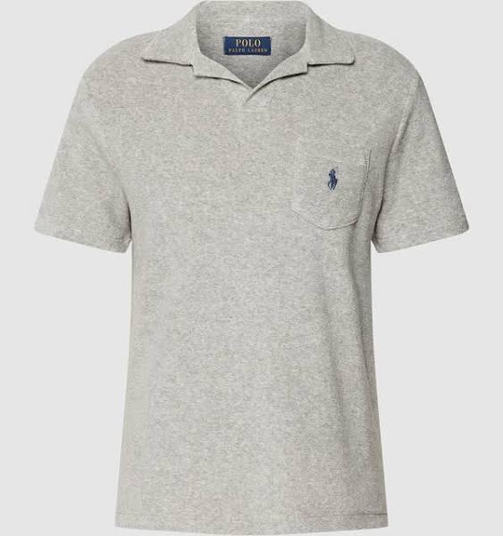 Polo Ralph Lauren Custom Slim Fit Terry Polo Shirt in Grey L