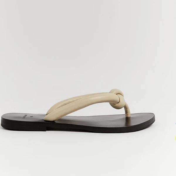 Lottie Creme Sandal in Cream Size 39 by The Bali Tailor