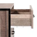 Artiss Bedside Table Drawers - Metal Oak Nightstand