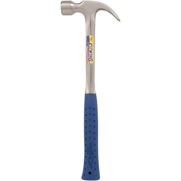 Estwing Framing Hammer - 650ml Long Handle Curved Claw With Smooth Face & Shock Reduction Grip - E3-22C | Garage