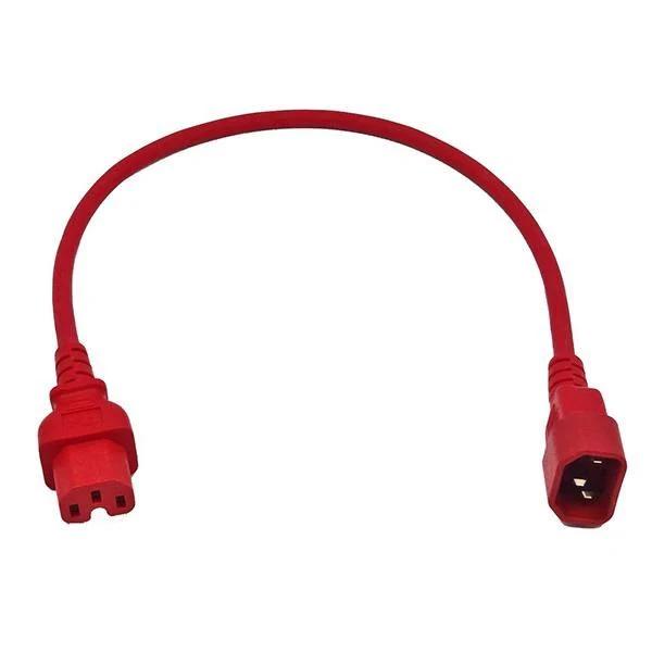 IEC C14 to C15 High Temperature Power Cable Red 2m