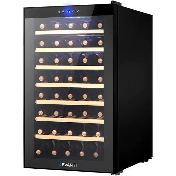 Devanti Wine Cooler Compressor Fridge Chiller Storage Cellar 51 Bottle Black