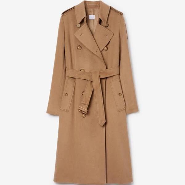 Burberry Cashmere Blend Kensington Trench Coat , Size: 14