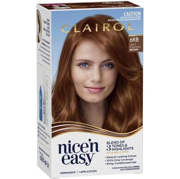 Clairol Nice N Easy 6RB Light Chestnut Brown Permanent Hair Colour