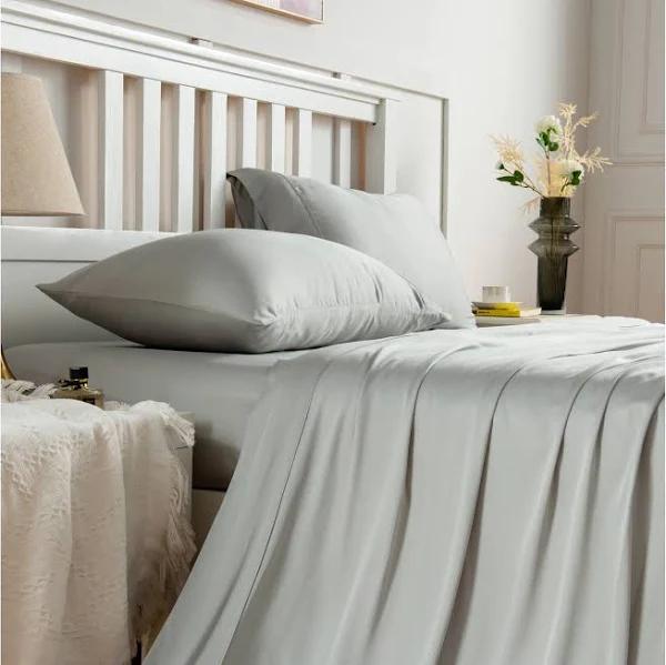 Justlinen Luxe Bamboo Bed Sheet Set Soft Cooling Sheet All Size-Sage Green - King - AfterPay & zipPay Available