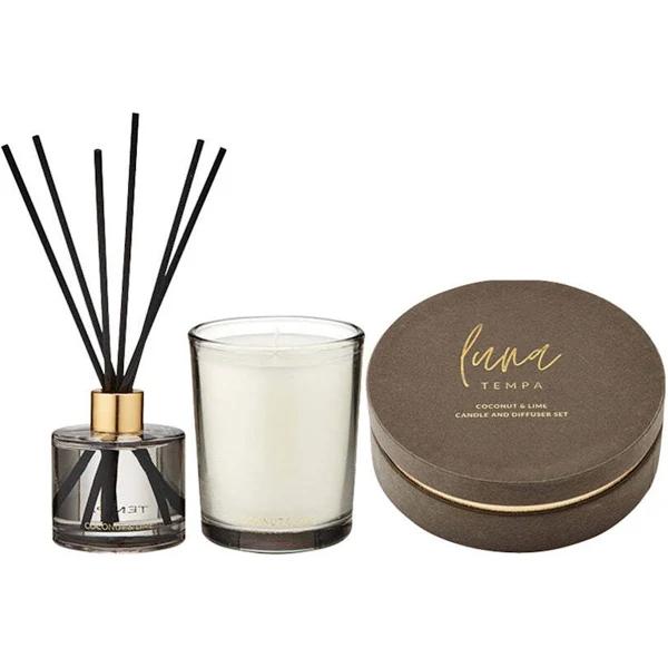 Tempa Luna Coconut & Lime Diffuser & Candle Gift Set