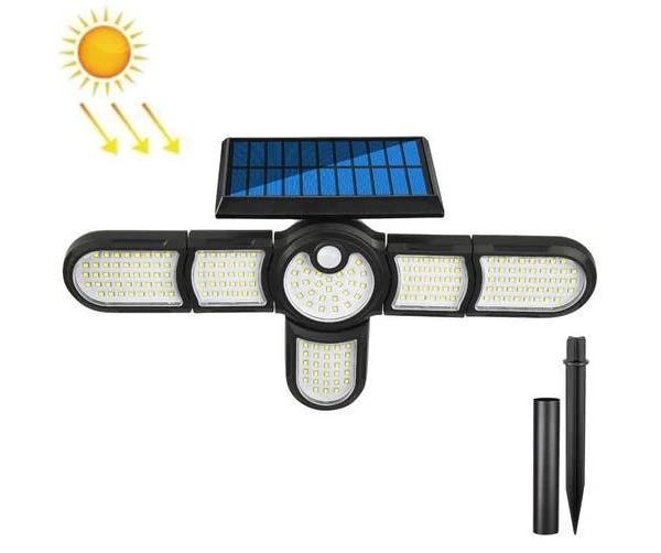 Garden Solar Wall Light Outdoor Waterproof Lawn Light Landscape Corridor Small Street Light, Spec: 6-head 200 LED