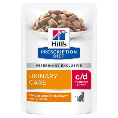 Hill's Prescription Diet C/D Stress Cat Food Pouches 12x85g