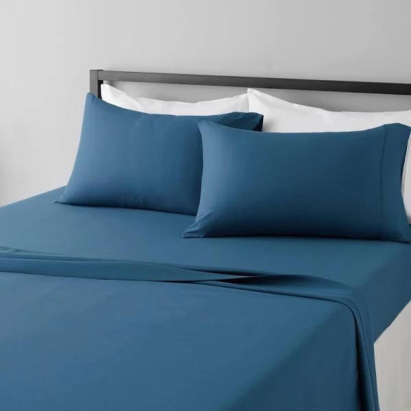 Amazon Basics Lightweight Super Soft Easy Care Microfiber Bed Sheet Set with 36-cm Deep Pockets - Double / Full, Dark Teal