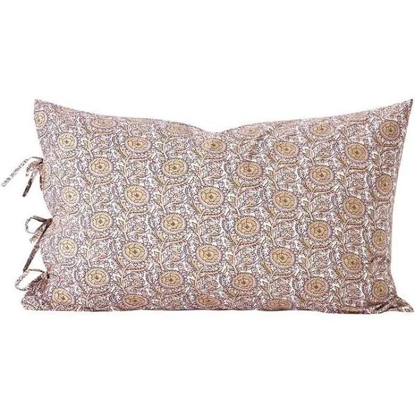 Aura Home Jaipur Standard Pillowcase - Rosewater & Merlot