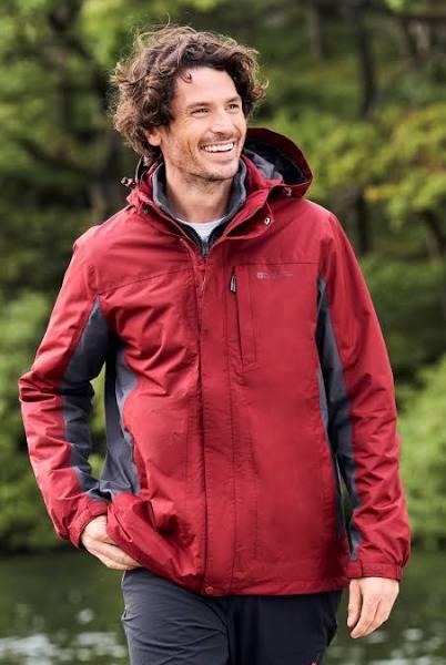 Mountain Warehouse Thunderstorm Mens 3 in 1 Waterproof Jacket - Red | Size L