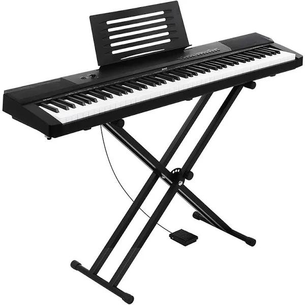 Alpha 88 Keys Electronic Piano Keyboard Electric Holder Music Stand Touch Sensitive with Sustain Pedal