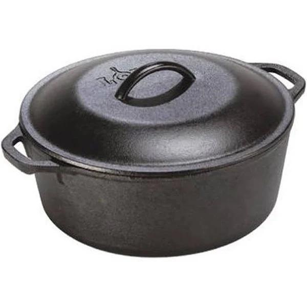 Lodge L8DOL3 Cast Iron Dutch Oven with Dual Handles Pre-Seasoned 4.7L | Cookware | Free Shipping On All Orders | Best Price Guarantee