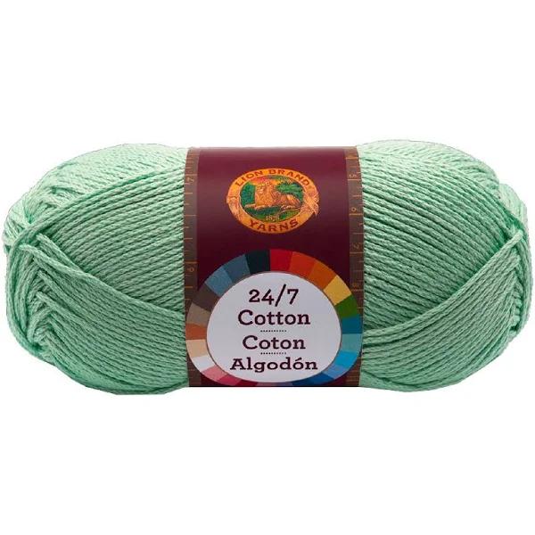 Lion Brand Yarn 761-156 24-7 Cotton Yarn, Mint