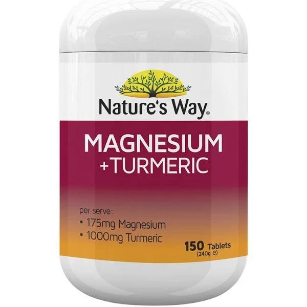 Nature's Way Magnesium + Turmeric 150 Tablets