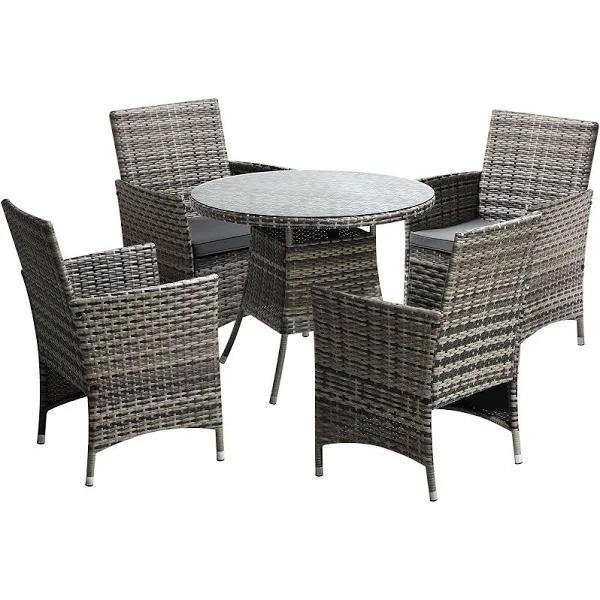 Livsip Outdoor Dining Set Table & Chairs 5pcs Patio Furniture Lounge Setting