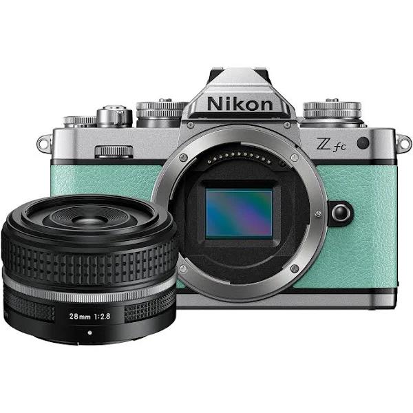 Nikon Z FC Mirrorless Camera With Nikkor Z 28mm f/2.8 (SE), Mint Green