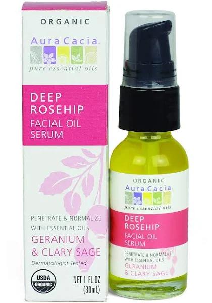 Aura Cacia 199758 Deep Rosehip Facial Oil Serum 1 fl. oz.