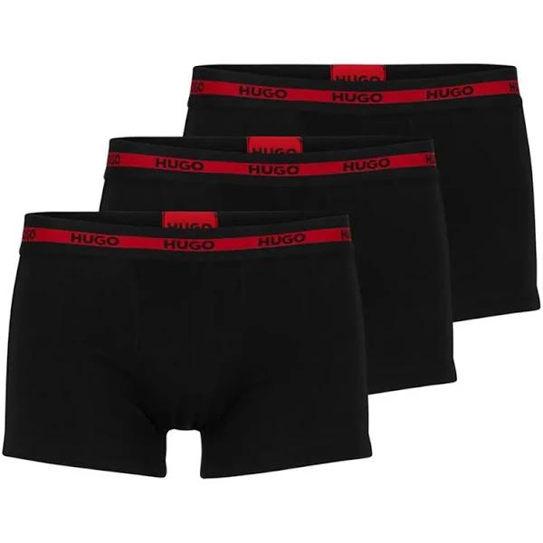 Hugo Boss Logo-Waistband Stretch Trunks 3-Pack Black S