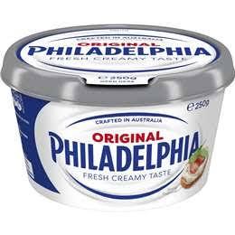 Philadelphia Original Spreadable Cream Cheese Tub 250g