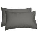 Algodon Pair of 300TC Cotton Standard Pillowcases Charcoal