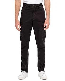 David Jones Stone Island Straight Leg Cargo Pants in Black, Size 36 in