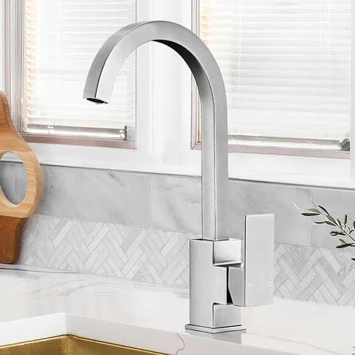 Simplus Brass Kitchen Mixer Tap Sink Faucet Taps Laundry Swivel Brushed Silver