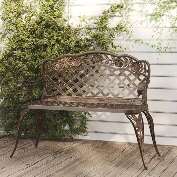 vidaXL Garden Bench 108 cm Cast Aluminium Bronze