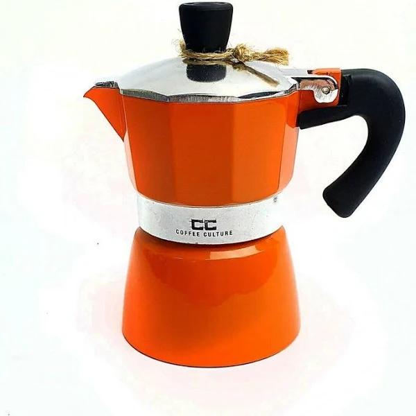 Coffee Culture Italian Stove Top Coffee Espresso Maker Percolator 1 Cup Orange - AfterPay & zipPay Available