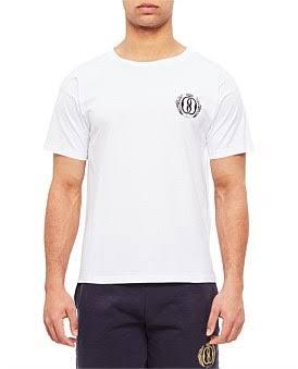 David Jones Bally Chest Logo Short Sleeve T-shir in White, Size Large