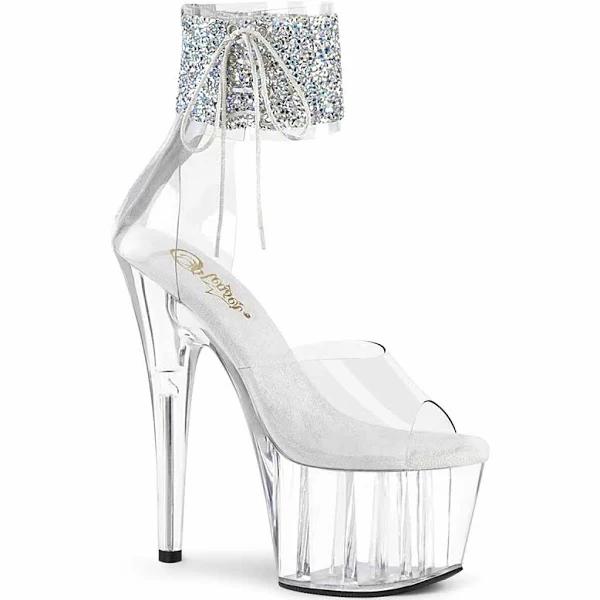 Pleaser ADORE-724RS-02 Clear/ Black Platform Sandal Size 7